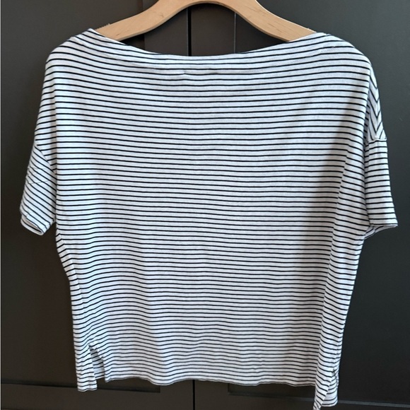 Vince Boatneck Black & White Classic Cotton Striped Tee • S - Picture 4 of 4